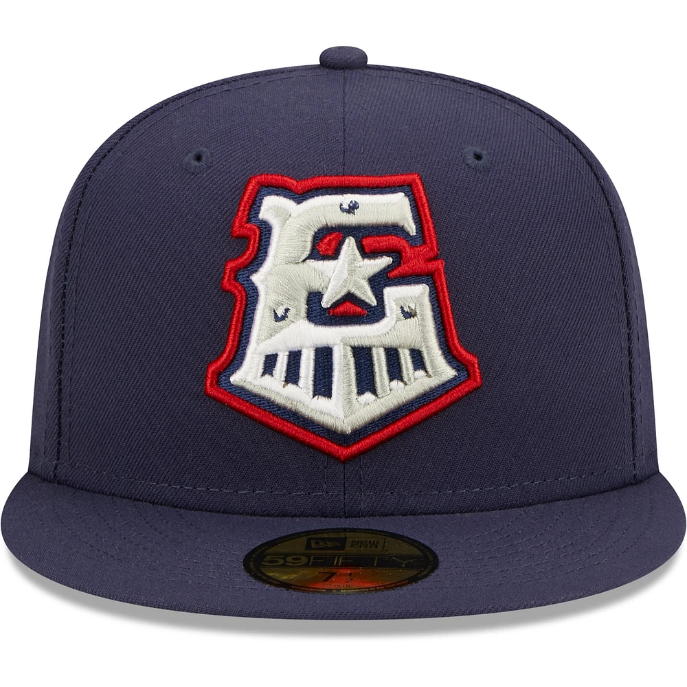 Men's New Era Navy Round Rock Express Authentic Collection Team Home 59FIFTY Fitted Hat
