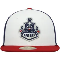 Men's New Era White/Navy Round Rock Express Authentic Collection Team Alternate 59FIFTY Fitted Hat