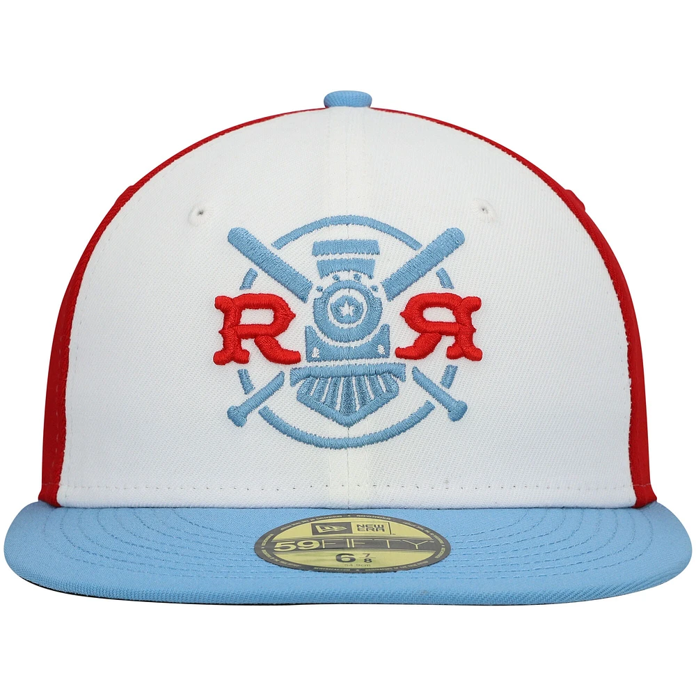 Men's New Era White Round Rock Express Authentic Collection Team Alternate 59FIFTY Fitted Hat