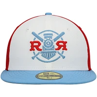 Men's New Era White Round Rock Express Authentic Collection Team Alternate 59FIFTY Fitted Hat