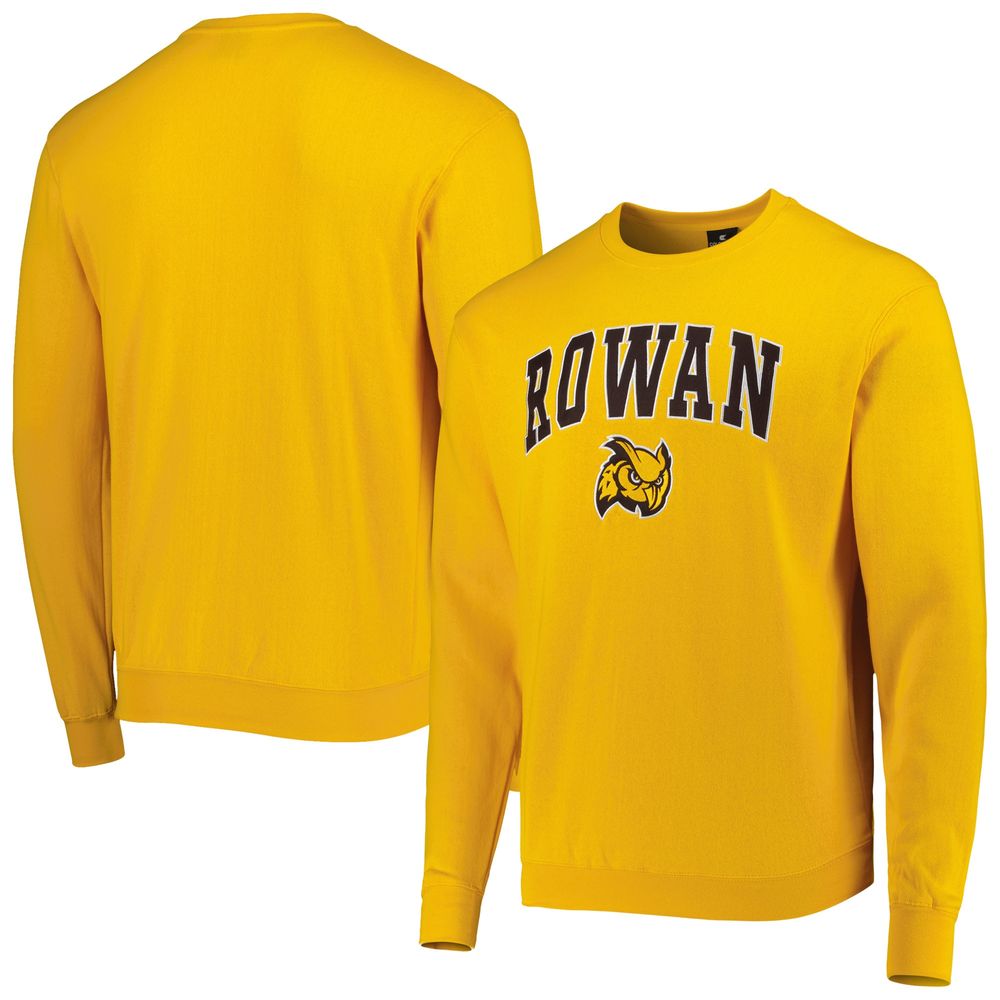 Men's Colosseum Gold Rowan Profs Arch Over Logo Pullover Sweatshirt