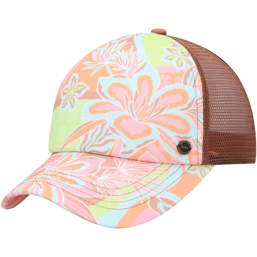 Women's Roxy Orange Beautiful Morning Trucker Snapback Hat