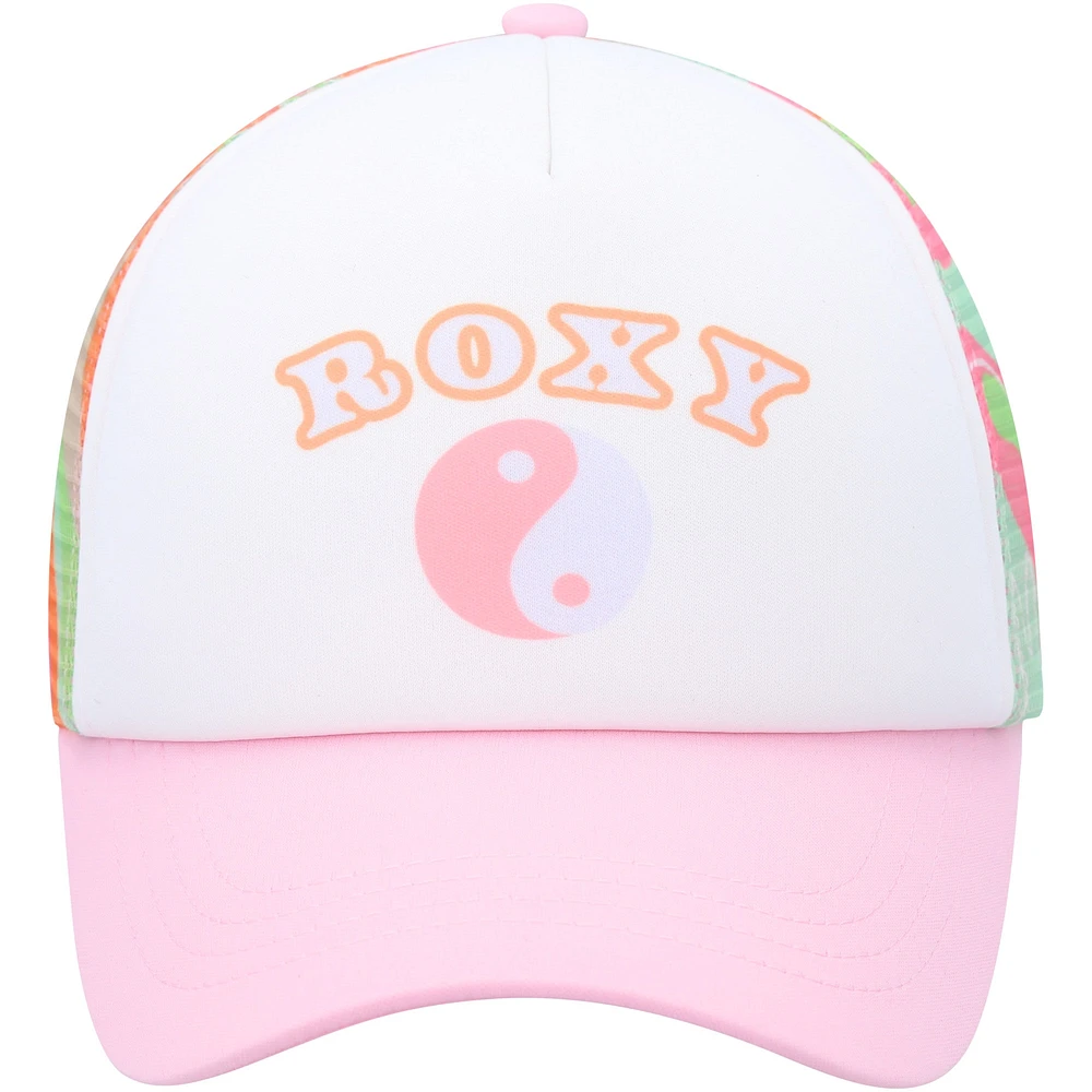 Women's Roxy White Donut Spain Trucker Snapback Hat