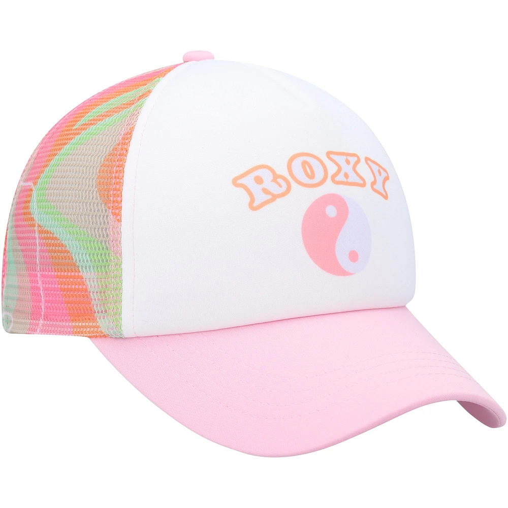 Women's Roxy White Donut Spain Trucker Snapback Hat