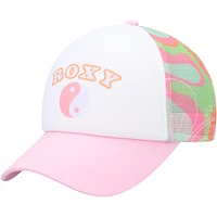 Women's Roxy White Donut Spain Trucker Snapback Hat