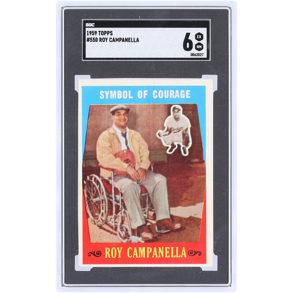 Roy Campanella Brooklyn Dodgers 1959 Topps Symbol of Courage #550 SGC Authenticated 6 Card
