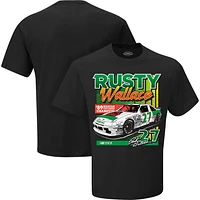 T-shirt à carreaux pour homme Rusty Wallace '89 NASCAR Cup Series Champion noir