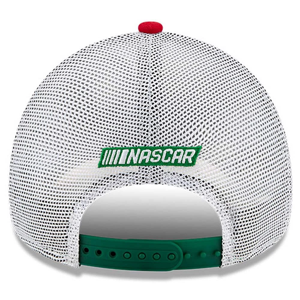 Men's New Era Green/White Rusty Wallace Legends 9FORTY A-Frame Adjustable Trucker Hat