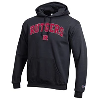 Men's Champion  Black Rutgers Scarlet Knights Arch Over Logo Pullover Hoodie