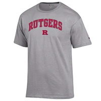 Men's Champion  Heather Gray Rutgers Scarlet Knights Arch Over Logo T-Shirt