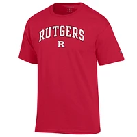T-shirt homme Champion Scarlet Rutgers Knights Arch Over Logo