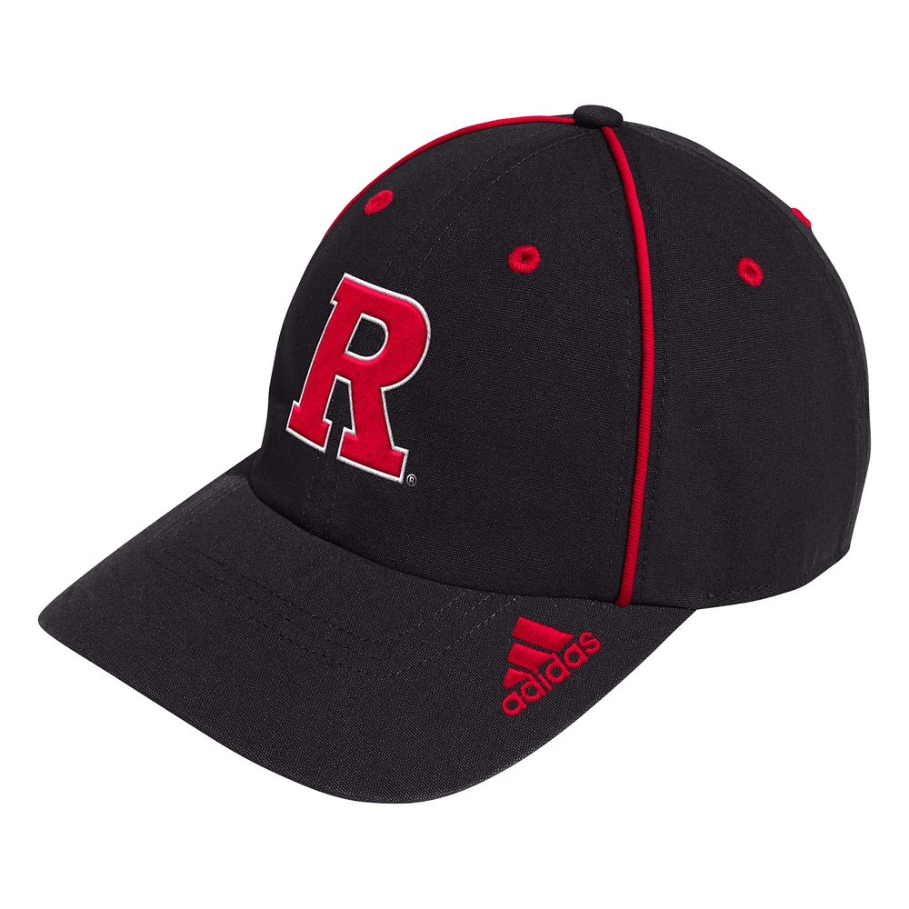 Men's adidas Black Rutgers Scarlet Knights Locker Room Athlete Pack Slouch Adjustable Hat