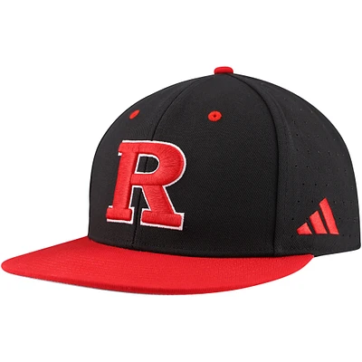 Casquette de baseball ajustée sur le terrain Rutgers Scarlet Knights adidas noire pour hommes