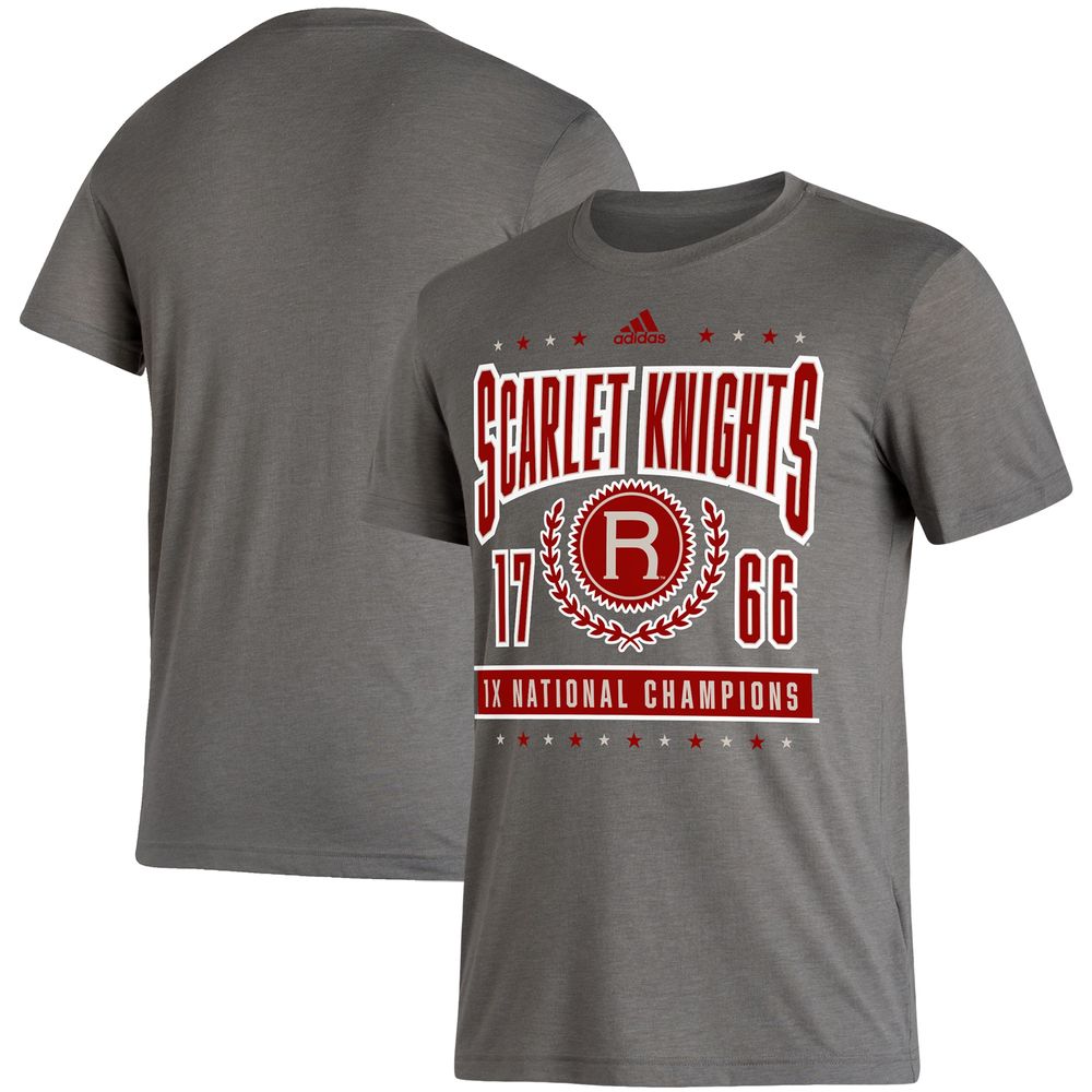 Men's adidas Heathered Charcoal Rutgers Scarlet Knights 1X National Champions Reminisce T-Shirt