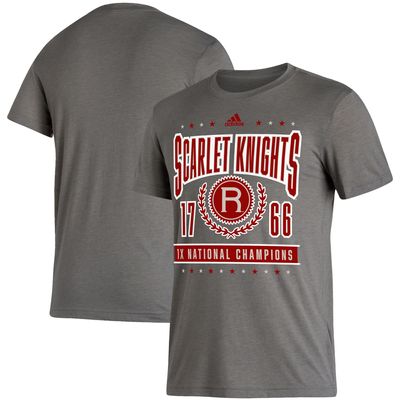 Men's adidas Heathered Charcoal Rutgers Scarlet Knights 1X National Champions Reminisce T-Shirt