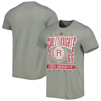 T-shirt pour homme adidas Heathered Charcoal Rutgers Scarlet Knights 1X National Champions Reminisce