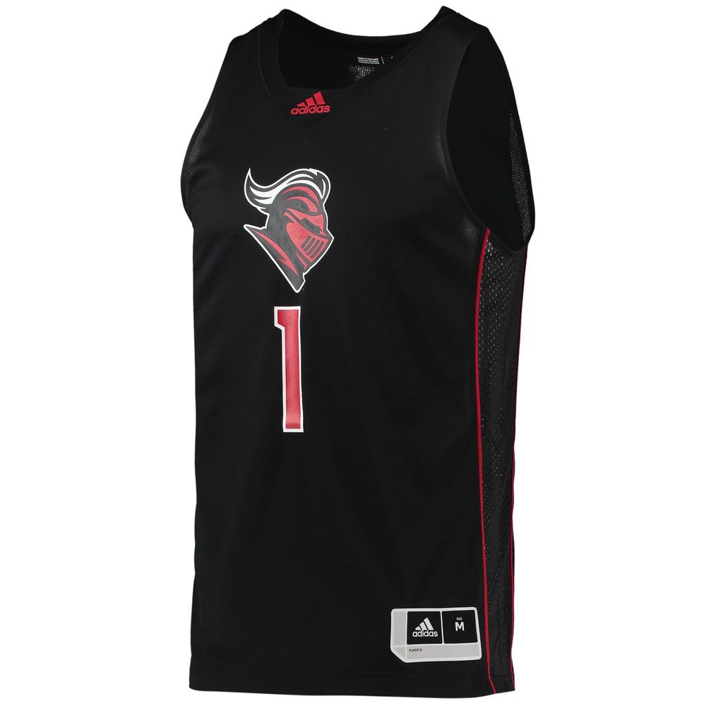 Men's adidas #1 Black Rutgers Scarlet Knights Swingman Basketball Jersey