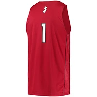 Men's adidas #1 Scarlet Rutgers Knights Team Swingman Basketball Jersey