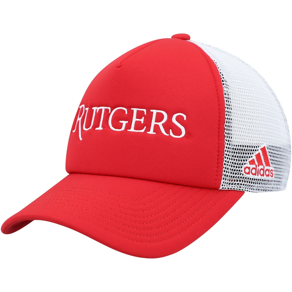 Men's adidas Scarlet/White Rutgers Scarlet Knights Foam Trucker Snapback Hat