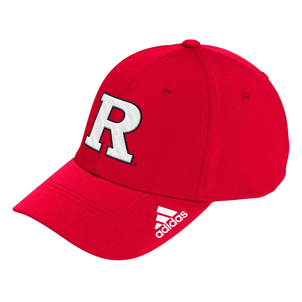 Casquette flexible avec logo adidas Scarlet Rutgers Knights Locker Room pour hommes