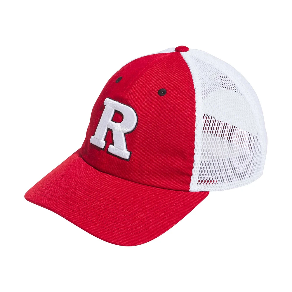 Men's adidas Scarlet Rutgers Scarlet Knights Mascot Slouch Trucker Adjustable Hat