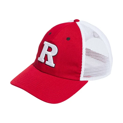 Casquette réglable adidas Scarlet Rutgers Scarlet Knights Mascot Slouch Trucker pour hommes