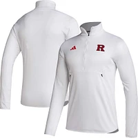 Haut demi-zip AEROREADY Sideline pour homme adidas Rutgers Scarlet Knights 2023, blanc