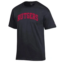 Men's Champion  Black Rutgers Scarlet Knights Basic Arch T-Shirt