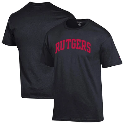 Men's Champion  Black Rutgers Scarlet Knights Basic Arch T-Shirt