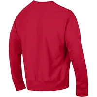 Men's Champion Scarlet Rutgers Knights Arch Reverse Weave Pullover Sweatshirt