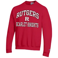 Men's Champion Scarlet Rutgers Knights High Motor Pullover Sweatshirt