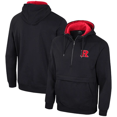 Sweat à capuche demi-zippé Colosseum Black Rutgers Scarlet Knights pour hommes