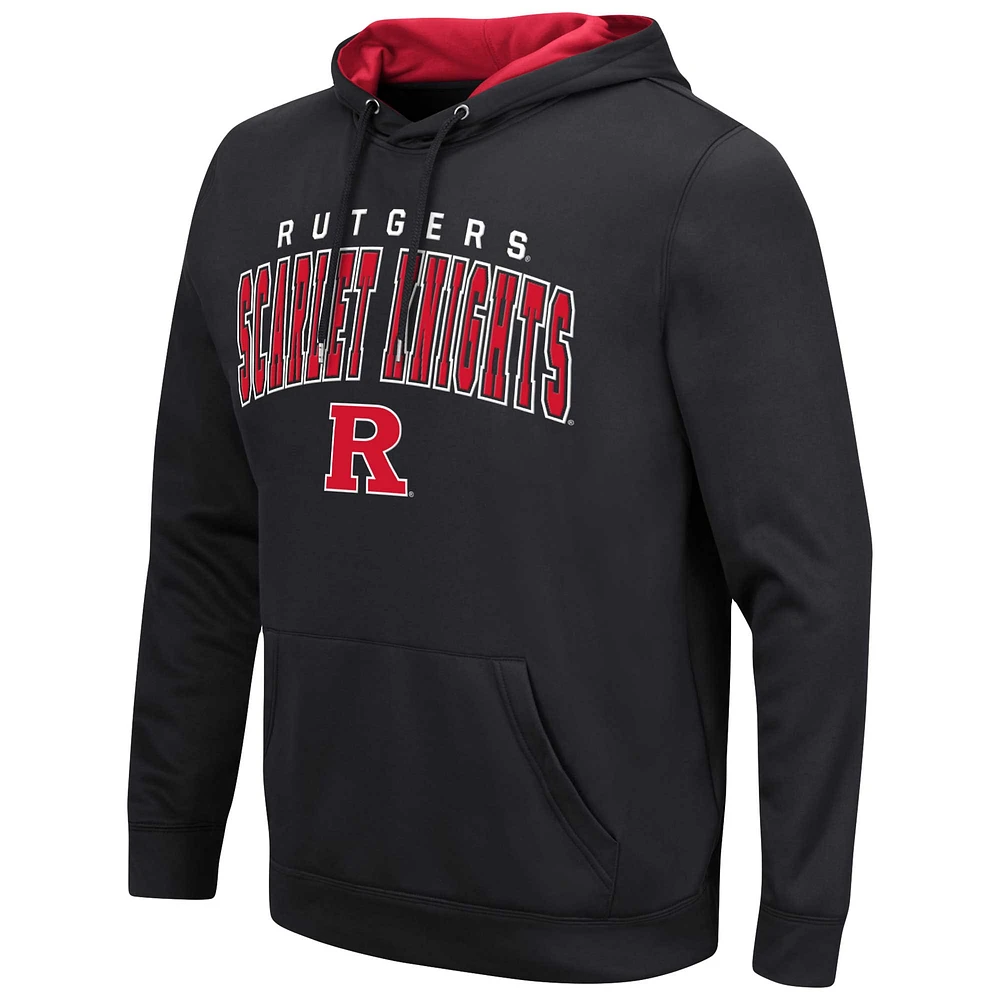 Men's Colosseum Black Rutgers Scarlet Knights Resistance Pullover Hoodie