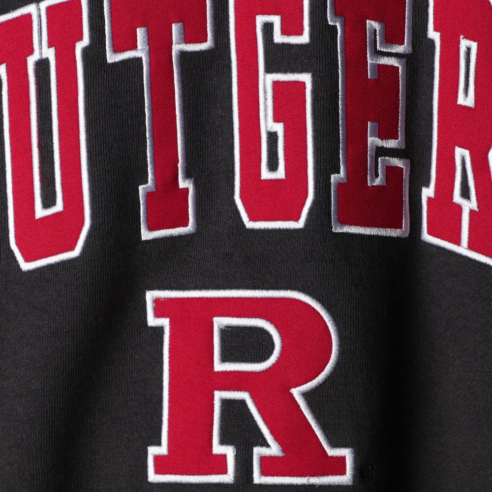 Men's Colosseum Charcoal Rutgers Scarlet Knights Arch & Logo Crew Neck Sweatshirt