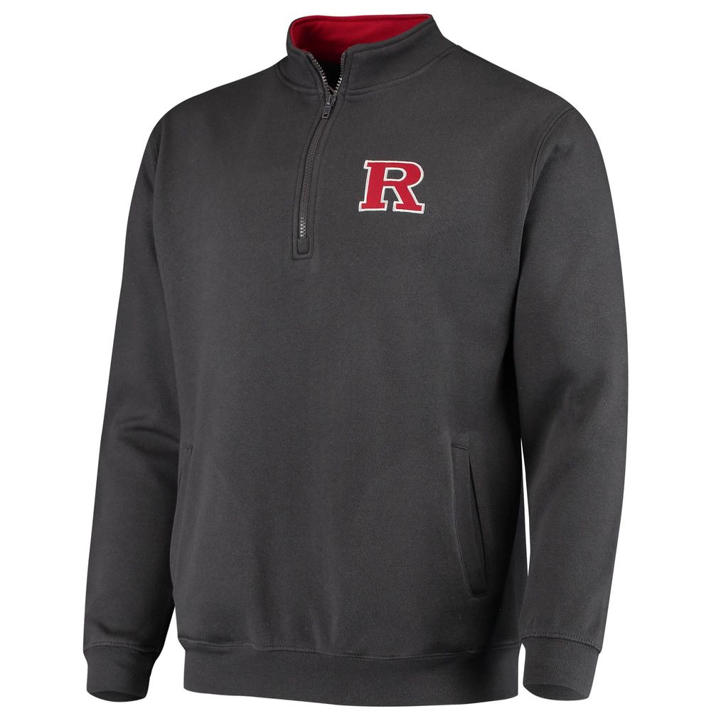 Men's Colosseum Charcoal Rutgers Scarlet Knights Tortugas Logo Quarter-Zip Jacket