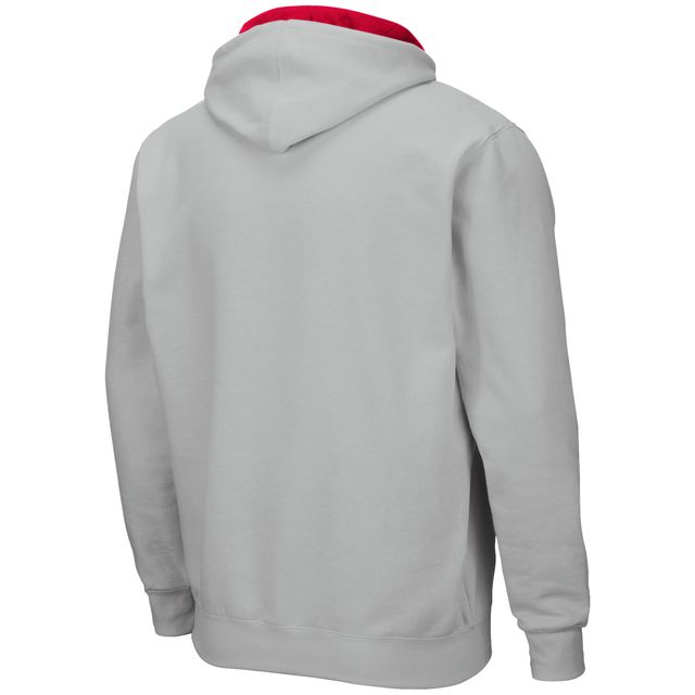 Colosseum Grey Rutgers Scarlet Knights Arch & Logo 3.0 Full-Zip Hoodie pour hommes