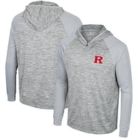 Haut à capuche Cybernetic Raglan quart de zip Rutgers Scarlet Knights pour hommes, gris Colosseum