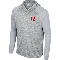 Haut à capuche Cybernetic Raglan quart de zip Rutgers Scarlet Knights pour hommes, gris Colosseum