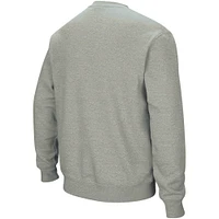 Men's Colosseum Heather Gray Rutgers Scarlet Knights Arch & Logo Crew Neck Sweatshirt
