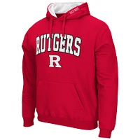 Men's Colosseum Scarlet Rutgers Knights Arch & Logo 3.0 Pullover Hoodie