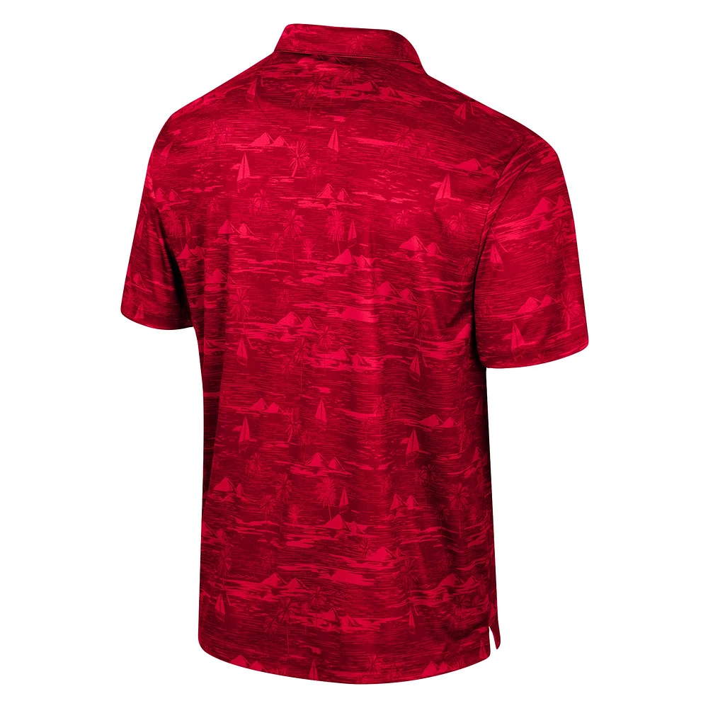 Men's Colosseum Scarlet Rutgers Knights Daly Print Polo