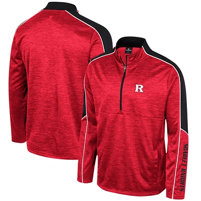 Veste demi-zippée chinée Colosseum Scarlet Rutgers Knights pour hommes