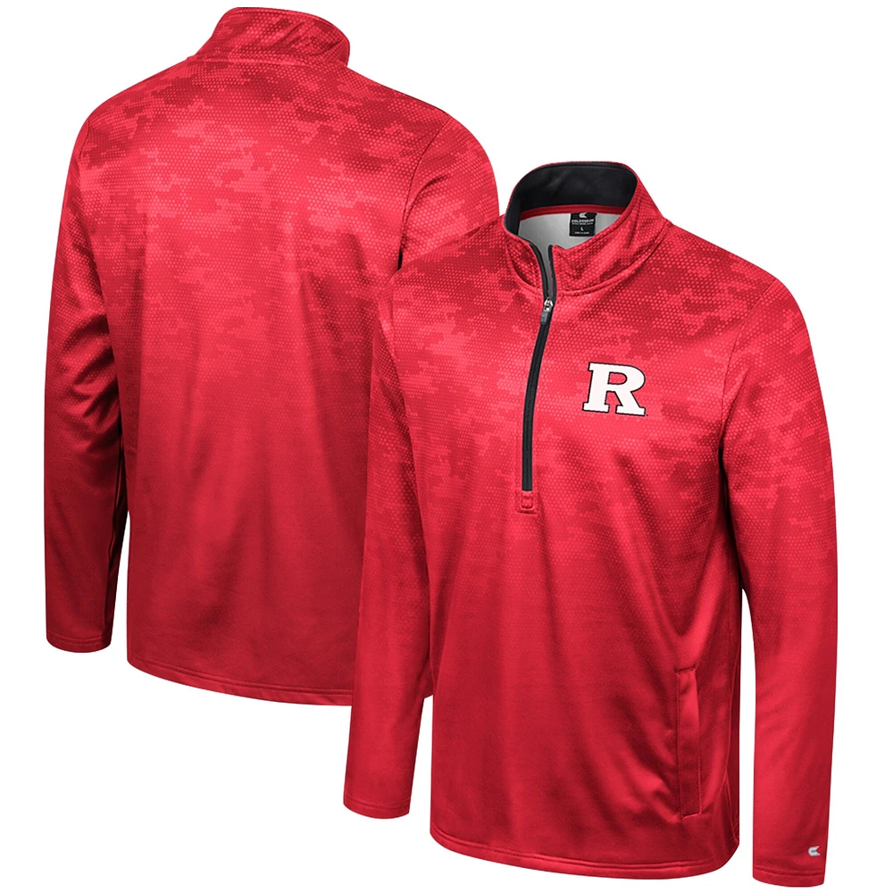 Men's Colosseum  Scarlet Rutgers Knights The Machine Half-Zip Jacket