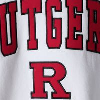 Men's Colosseum White Rutgers Scarlet Knights Arch & Logo Crew Neck Sweatshirt