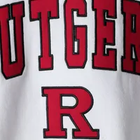 Men's Colosseum White Rutgers Scarlet Knights Arch & Logo Crew Neck Sweatshirt