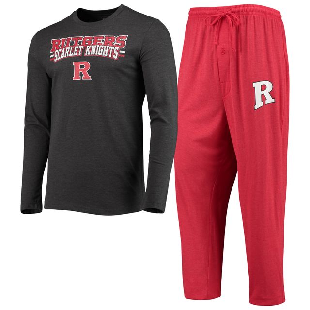 Concepts Sport Scarlet/Heathered Charcoal Rutgers Scarlet Knights Meter T-shirt à manches longues et pantalon Ensemble de nuit