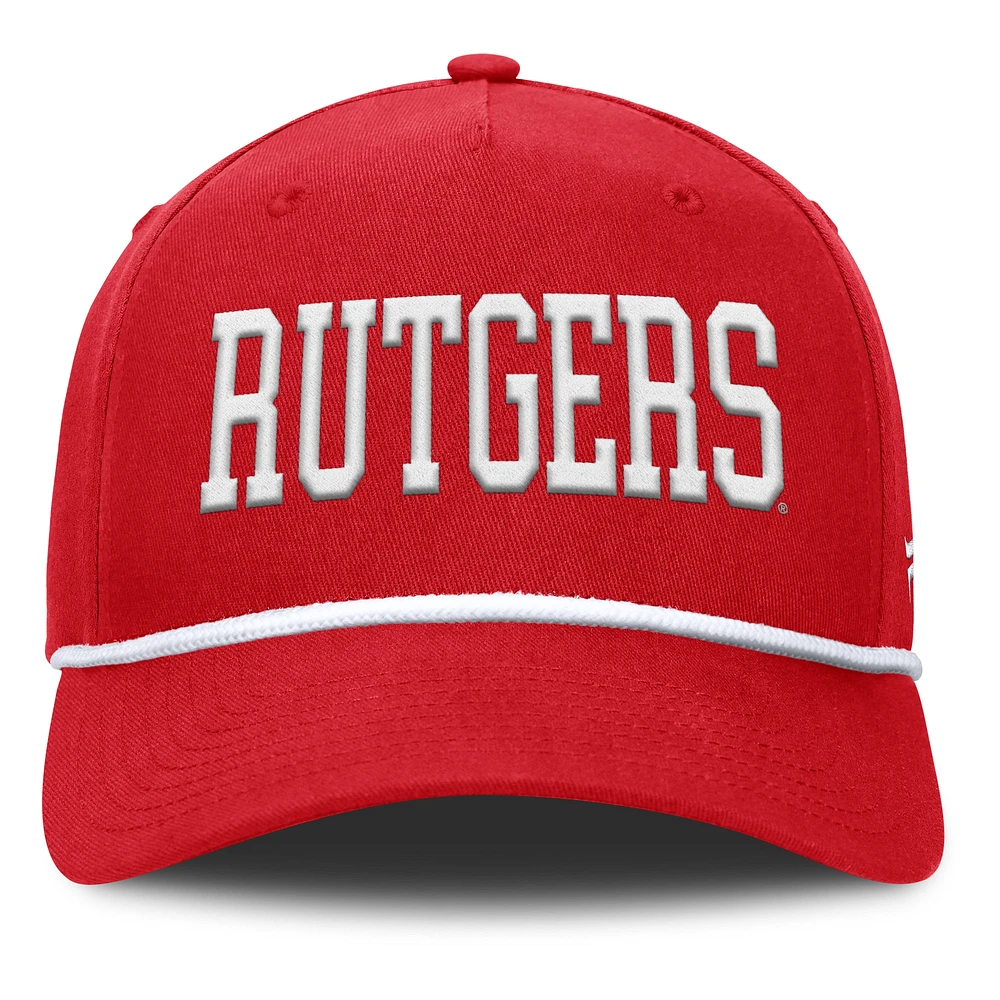 Men's Fanatics Scarlet Rutgers Scarlet Knights Foul Ball Rope Adjustable Hat