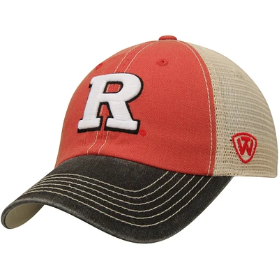 Casquette de camionneur tout-terrain Top of the World Scarlet/Tan Rutgers Scarlet Knights pour homme