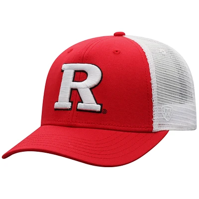 Casquette de camionneur ajustable Top of the World Scarlet/White Rutgers Scarlet Knights Victory Baseline pour homme