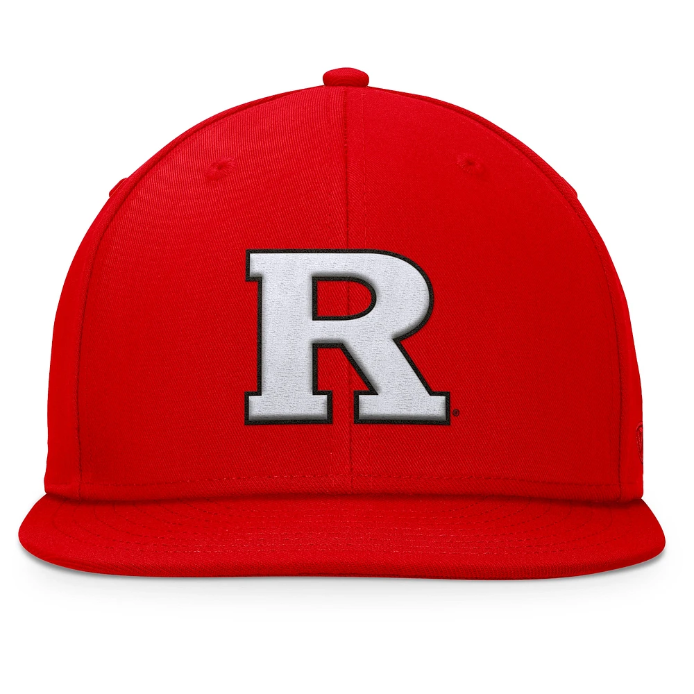 Men's Top of the World Scarlet Rutgers Scarlet Knights Fundamental Snapback Hat